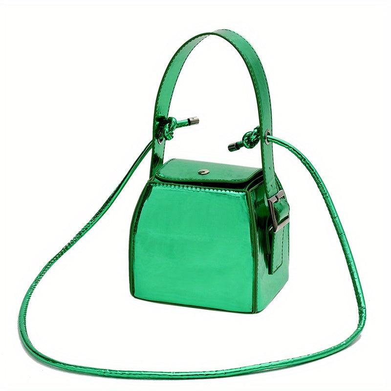 Mini Solid PU Leather Handbag for Women, Versatile Crossbody Bag & Purse