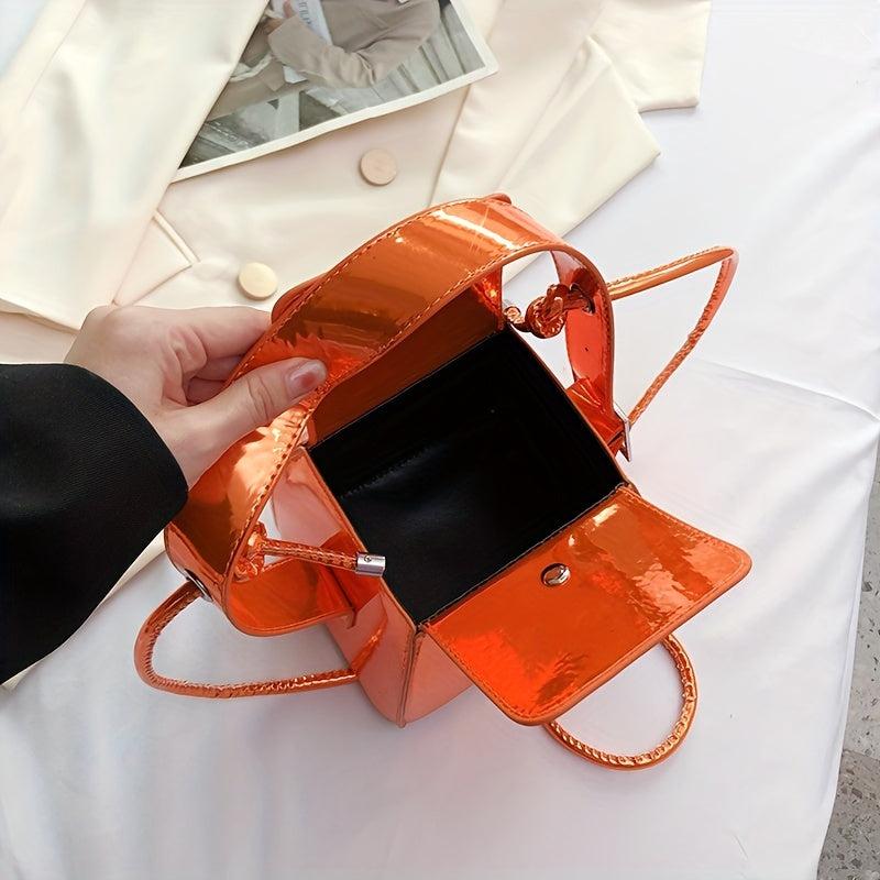 Mini Solid PU Leather Handbag for Women, Versatile Crossbody Bag & Purse