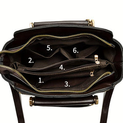 Tassel Pendant Top Handle Satchel Crossbody Bag