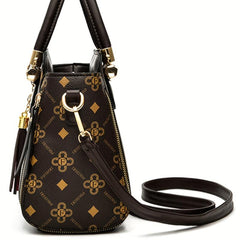 Tassel Pendant Top Handle Satchel Crossbody Bag
