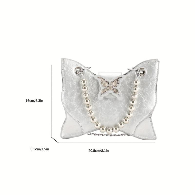 Butterfly Shaped Chain Crossbody Bag Y2K Shoulder Bag