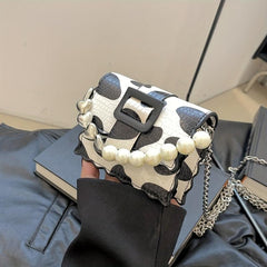 Mini Pearl Heart Chain Crossbody Bag Lipstick Bag Purse