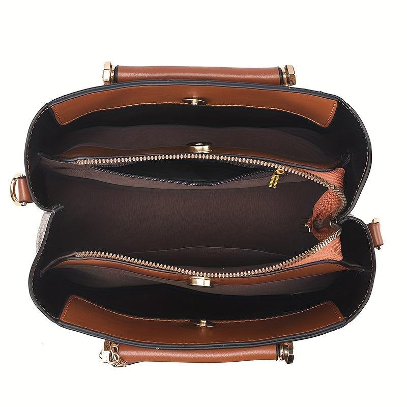 Grid Printed Handbag With Pendant Top Handle Crossbody Bag Women Tote Bag