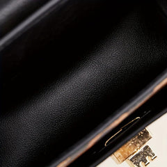 Leopard Print Handbag Vintage Square Clutch Purse Women's PU Leather Satchel Bag