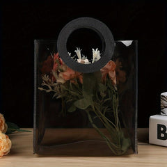 Transparent Waterproof Tote Bag PVC Handbag Casual Shopping Bag
