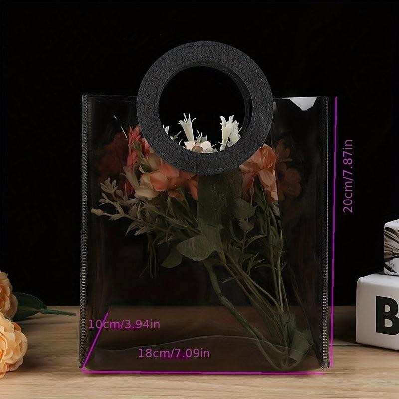 Transparent Waterproof Tote Bag PVC Handbag Casual Shopping Bag
