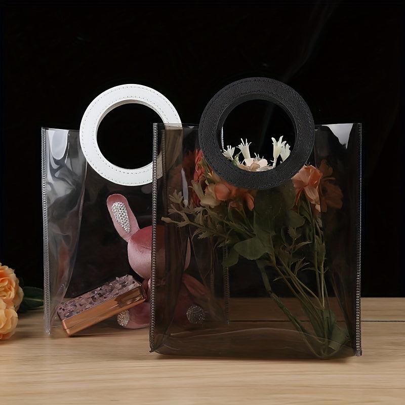Transparent Waterproof Tote Bag PVC Handbag Casual Shopping Bag