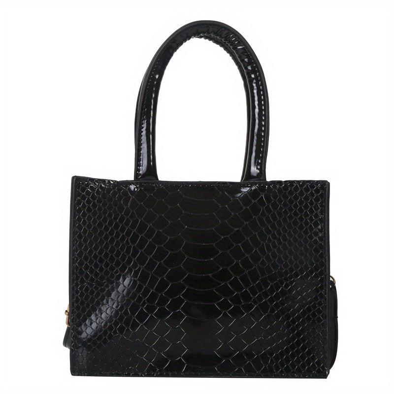 Crocodile Embossed Mini Shoulder Bag PU Leather Crossbody
