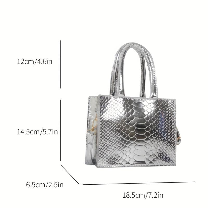 Crocodile Embossed Mini Shoulder Bag PU Leather Crossbody