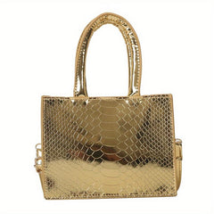Crocodile Embossed Mini Shoulder Bag PU Leather Crossbody