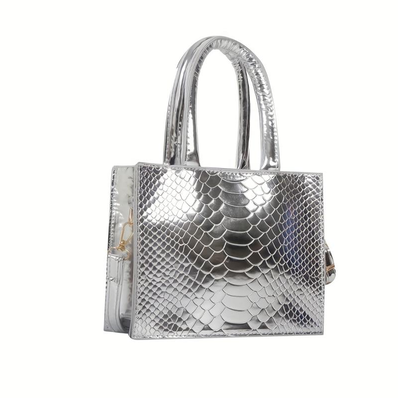 Crocodile Embossed Mini Shoulder Bag PU Leather Crossbody