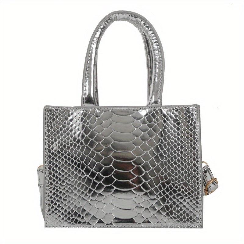 Crocodile Embossed Mini Shoulder Bag PU Leather Crossbody