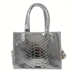 Crocodile Embossed Mini Shoulder Bag PU Leather Crossbody