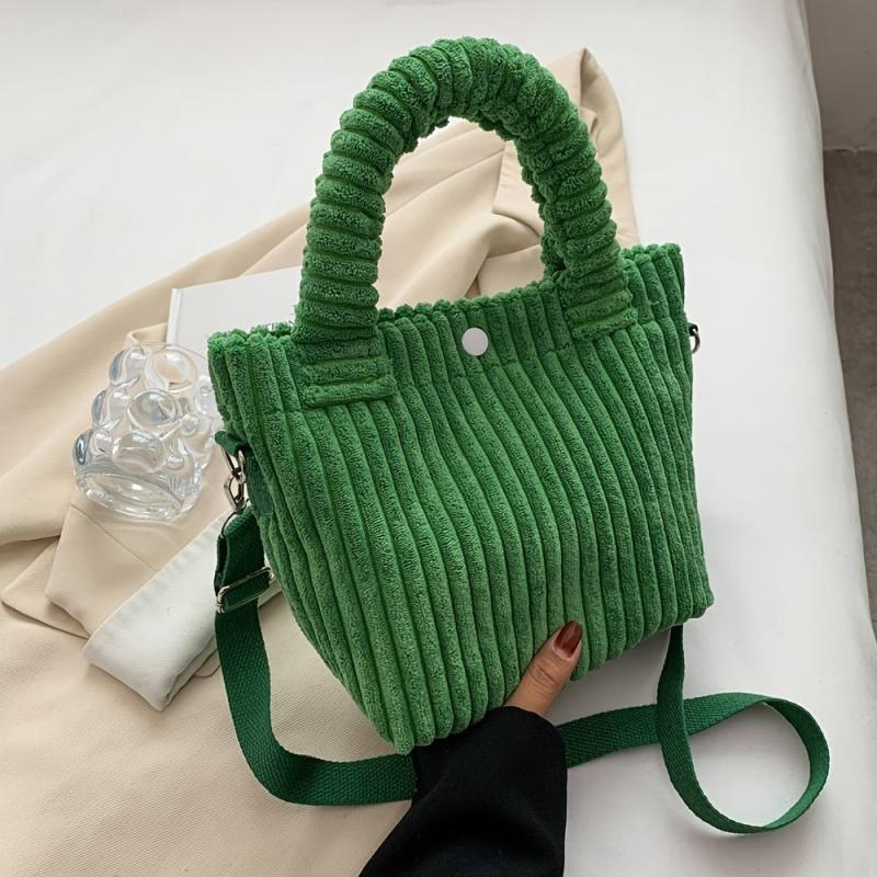 Women's Corduroy Crossbody Bag Solid Tote Purse