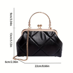 Argyle Quilted Chain Crossbody Bag Clip Purse With Top Ring