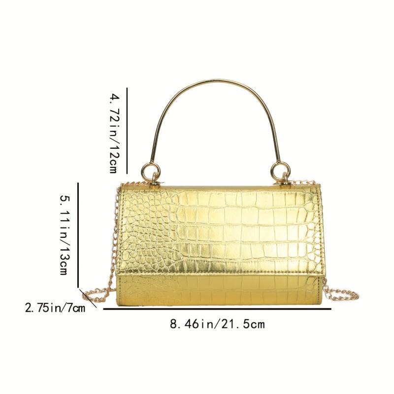 Crocodile Pattern Crossbody Bag Flap Shoulder Bag Handbag Purse