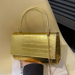 Crocodile Pattern Crossbody Bag Flap Shoulder Bag Handbag Purse