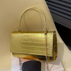 Crocodile Pattern Crossbody Bag Flap Shoulder Bag Handbag Purse
