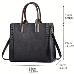 Floral Embossed Tote Bag Zipper Crossbody Bag