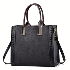 Floral Embossed Tote Bag Zipper Crossbody Bag