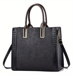 Floral Embossed Tote Bag Zipper Crossbody Bag
