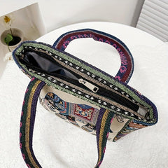 Embroidered Tote Bag Canvas Shoulder Bag Women's Handbag