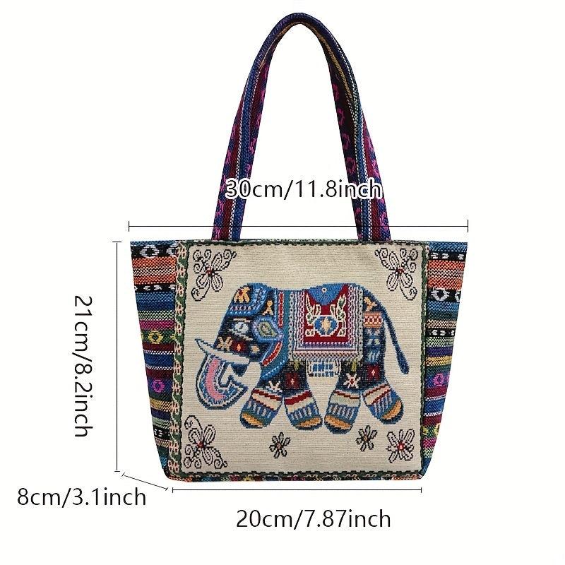 Embroidered Tote Bag Canvas Shoulder Bag Women's Handbag