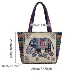 Embroidered Tote Bag Canvas Shoulder Bag Women's Handbag