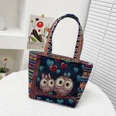 Embroidered Tote Bag Canvas Shoulder Bag Women's Handbag