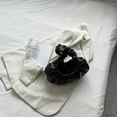 Ruched Crescent Underarm Bag Solid Armpit Bag