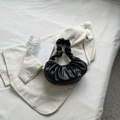 Ruched Crescent Underarm Bag Solid Armpit Bag