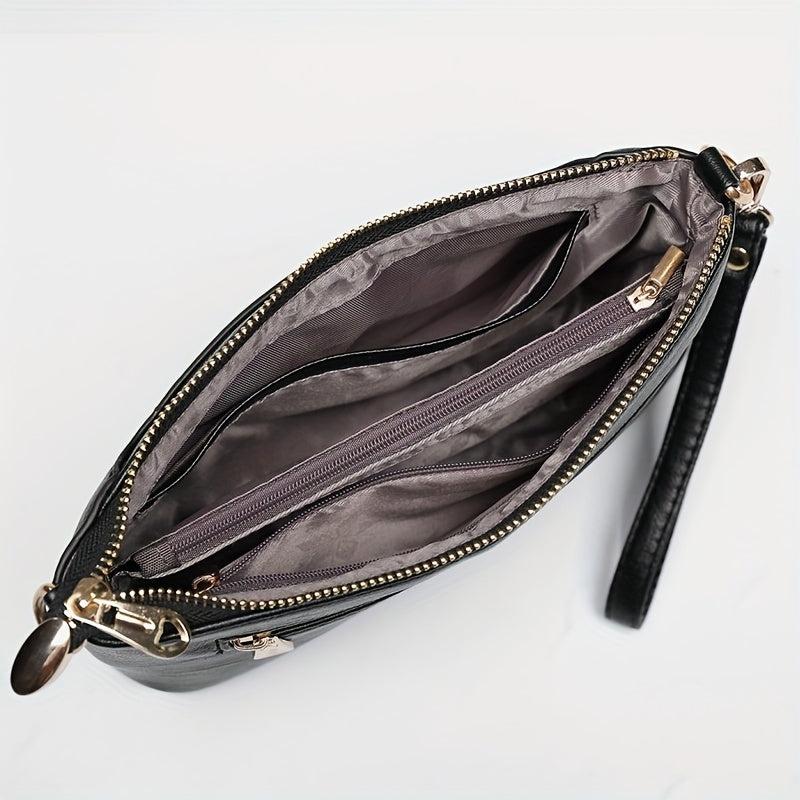 Vintage Flower Embossed Shoulder Bag Classic Zipper Purse