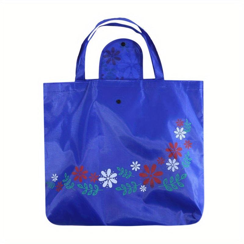 Flower Pattern Shoulder Bag Foldable Lightweight Shopper Bag