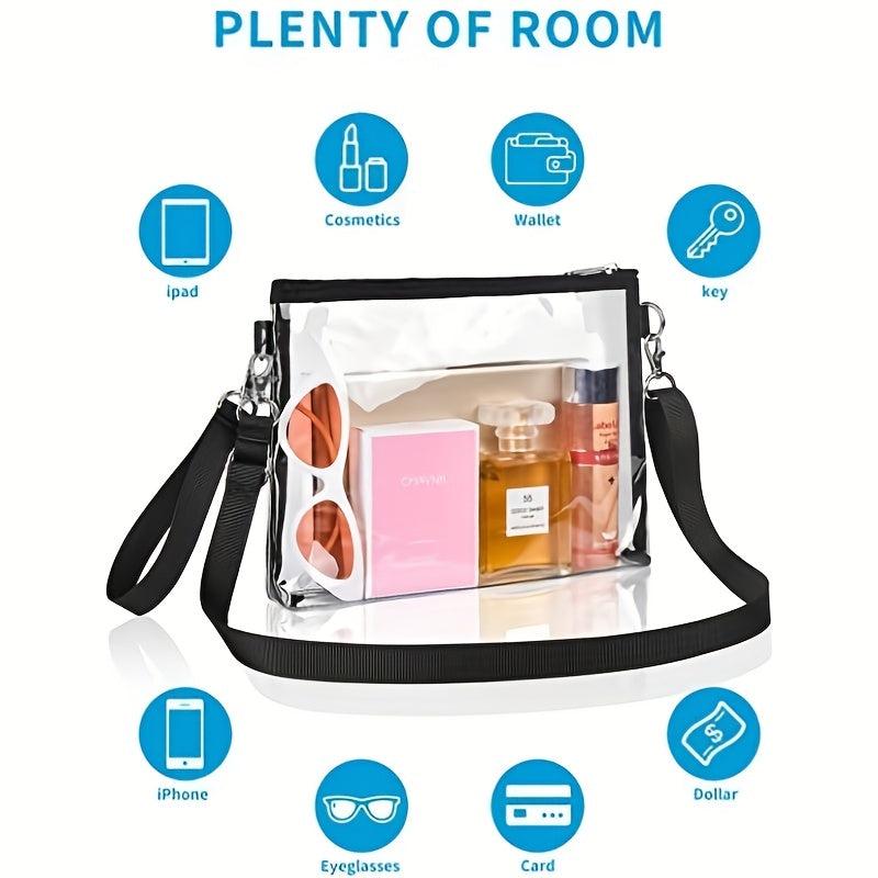 Clear Crossbody Bag Stadium Approved Clear Bag Zipper Purse