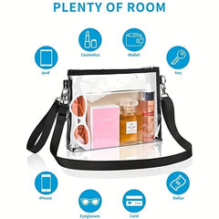 Clear Crossbody Bag Stadium Approved Clear Bag Zipper Purse