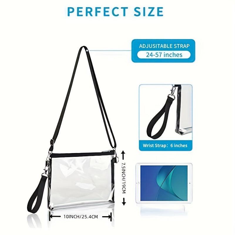 Clear Crossbody Bag Stadium Approved Clear Bag Zipper Purse