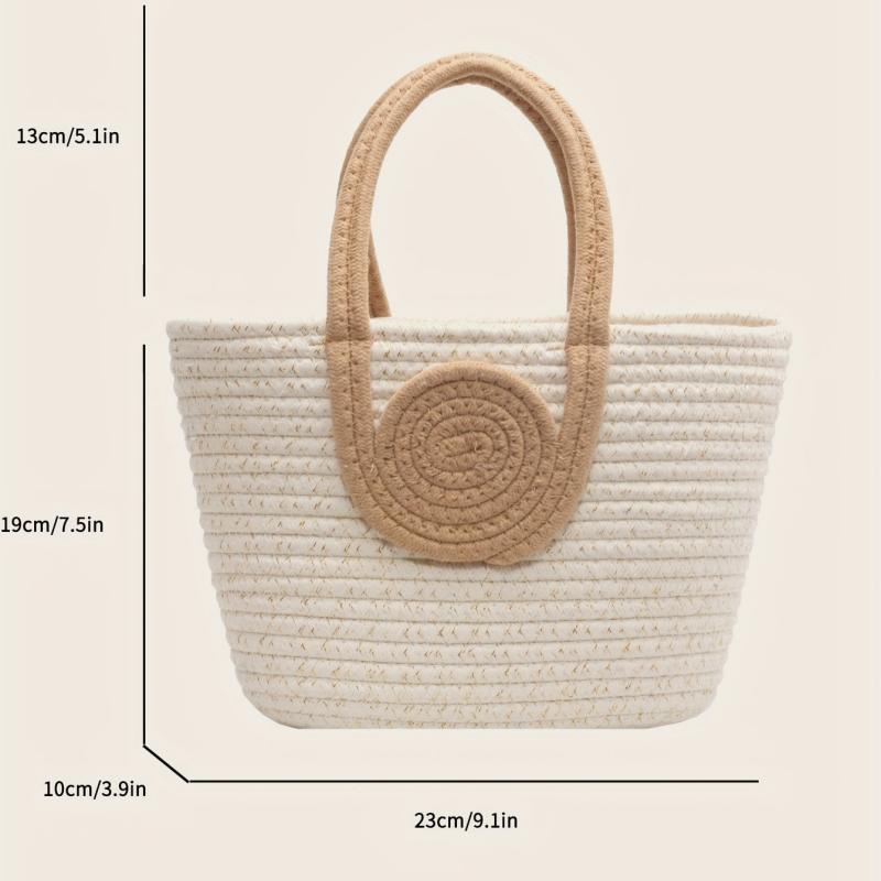 Versatile Straw Bucket Bag Handbag for Weekend Vacation