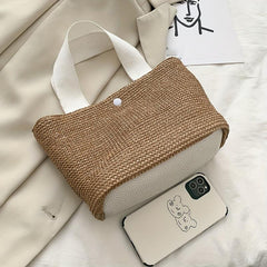 Women's Straw Beach Handbag Woven Satchel Purse