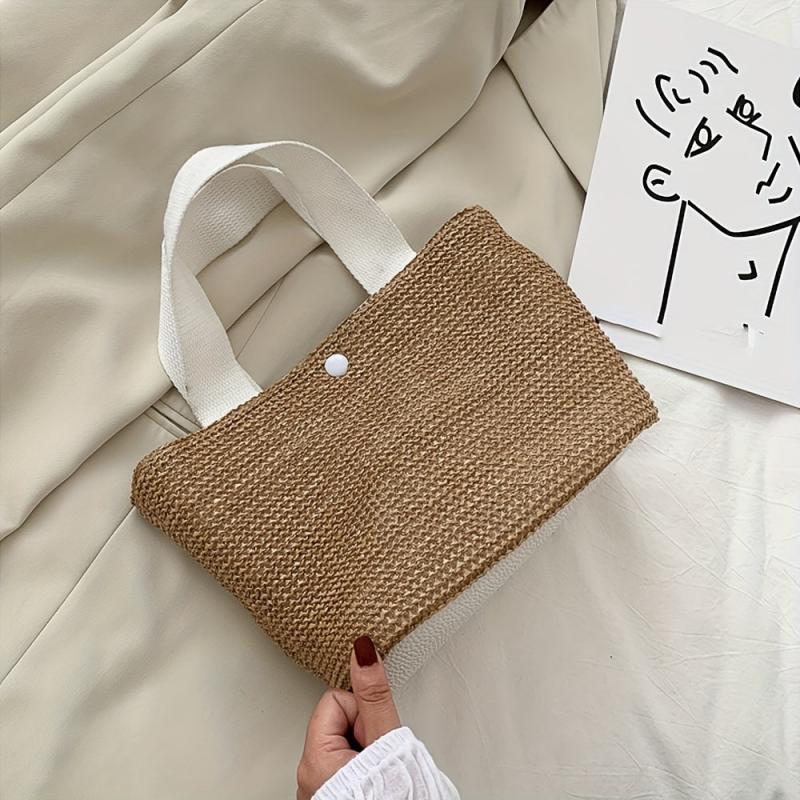 Women's Straw Beach Handbag Woven Satchel Purse