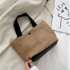 Women's Straw Beach Handbag Woven Satchel Purse