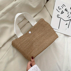 Women's Straw Beach Handbag Woven Satchel Purse