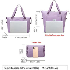 Foldable Duffle Bag Sports Fitness Gym Carry On Weekender Overnight Bag