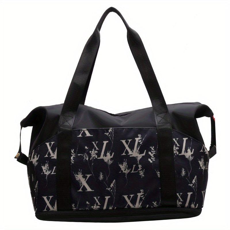 Stylish Letter Print Sports Shoulder Bag Large Capacity Zipper Sports Bag
