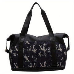 Stylish Letter Print Sports Shoulder Bag Large Capacity Zipper Sports Bag
