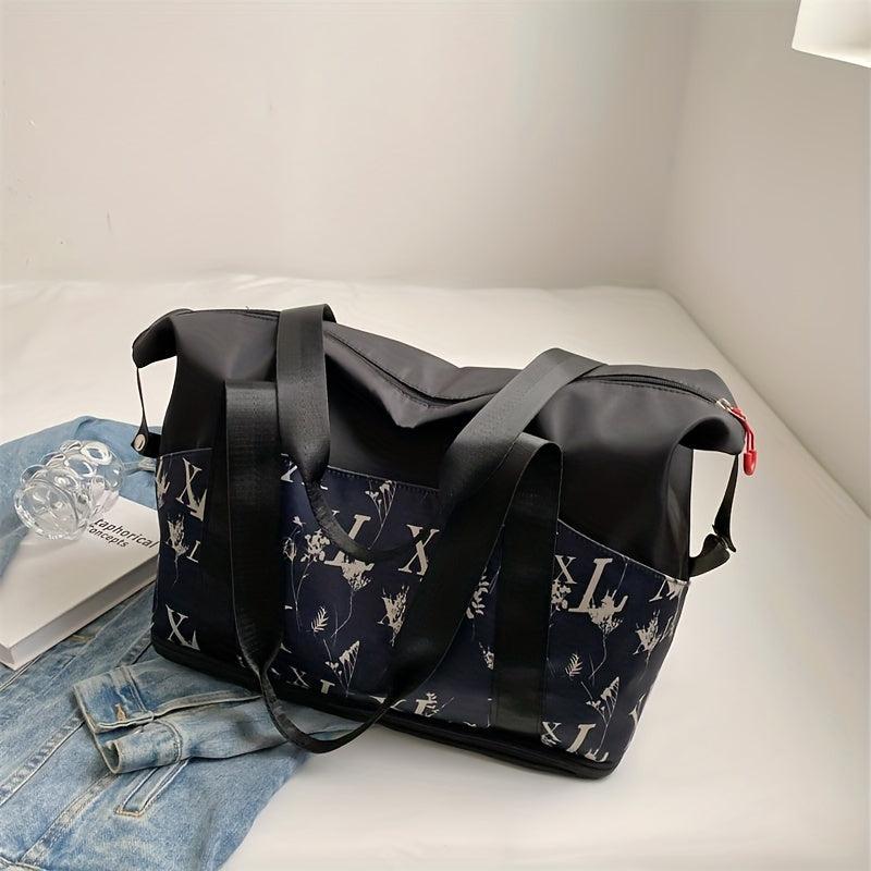Stylish Letter Print Sports Shoulder Bag Large Capacity Zipper Sports Bag