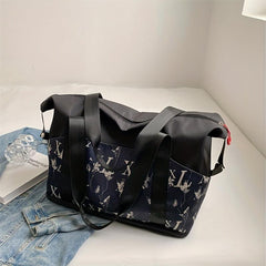 Stylish Letter Print Sports Shoulder Bag Large Capacity Zipper Sports Bag
