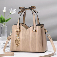 Stripes Handbags For Women PU Leather Crossbody Bag Top Handle Satchel Purse