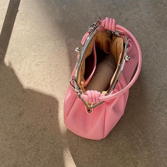 Ruched Bag Stylish Solid Satchel Bag Small Evening Bag