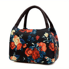 Vintage Pattern Zipper Handbag Lightweight Storage Bag