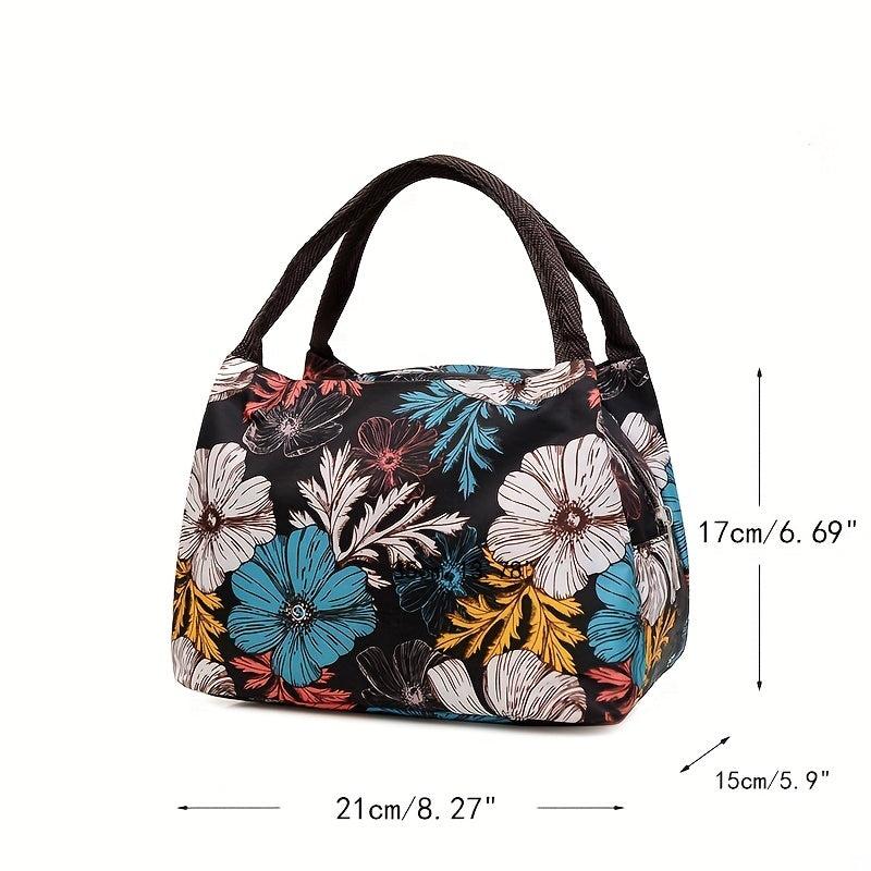 Vintage Pattern Zipper Handbag Lightweight Storage Bag